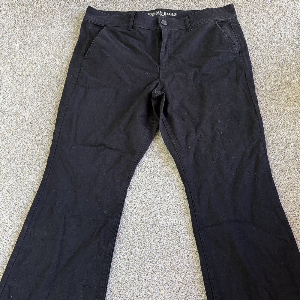 American Eagle Outfitters Chino Pants Womens 20 Black Twill Kick Boot Stretch